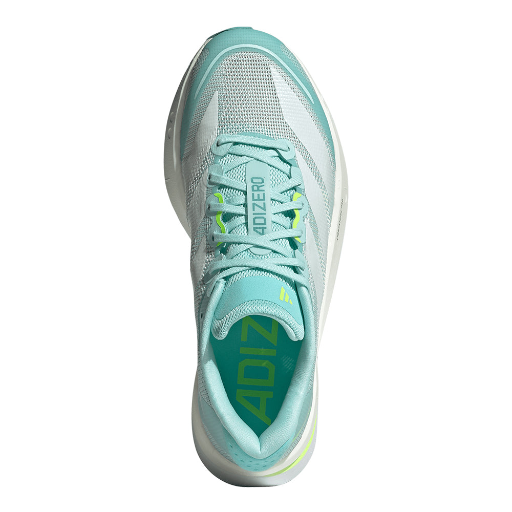 Adidas Women's Adizero Boston 13 - BlackToe Running#colour_semi-flash-aqua-zero-metalic-lucid-lemon