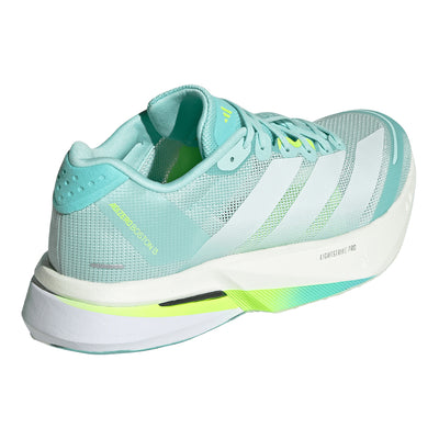 Adidas Women's Adizero Boston 13 - BlackToe Running#colour_semi-flash-aqua-zero-metalic-lucid-lemon