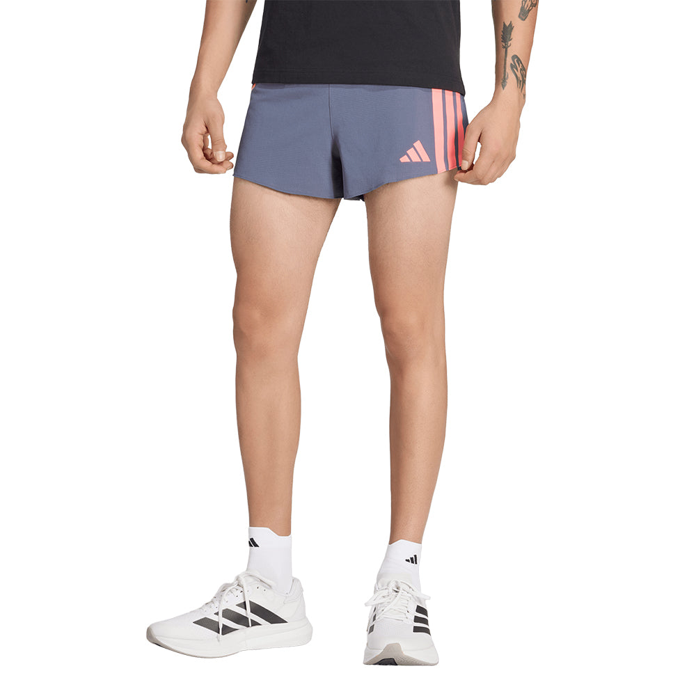 Adidas Men's Adizero Running Gel Pocket Shorts 3" - BlackToe Running#colour_onix-solar-turbo