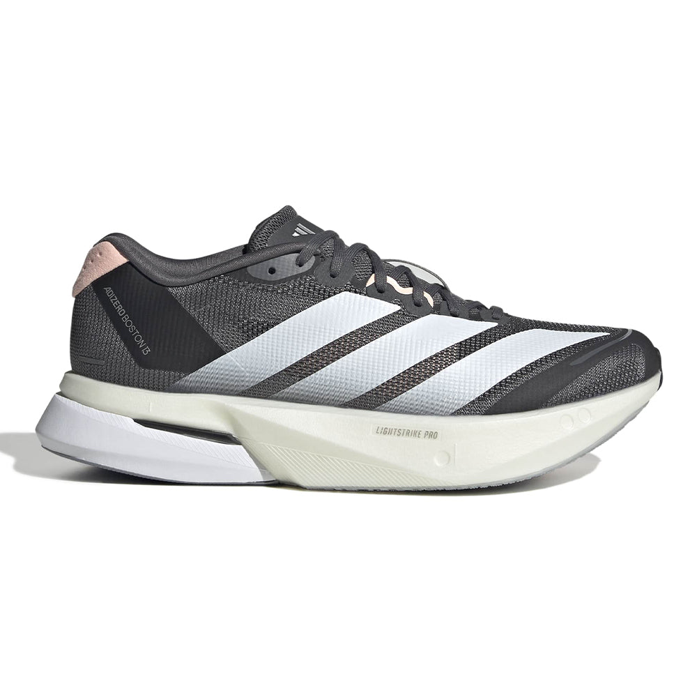 Adidas Women's Adizero Boston 13 - BlackToe Running#colour_grey-five-white-haze-coral