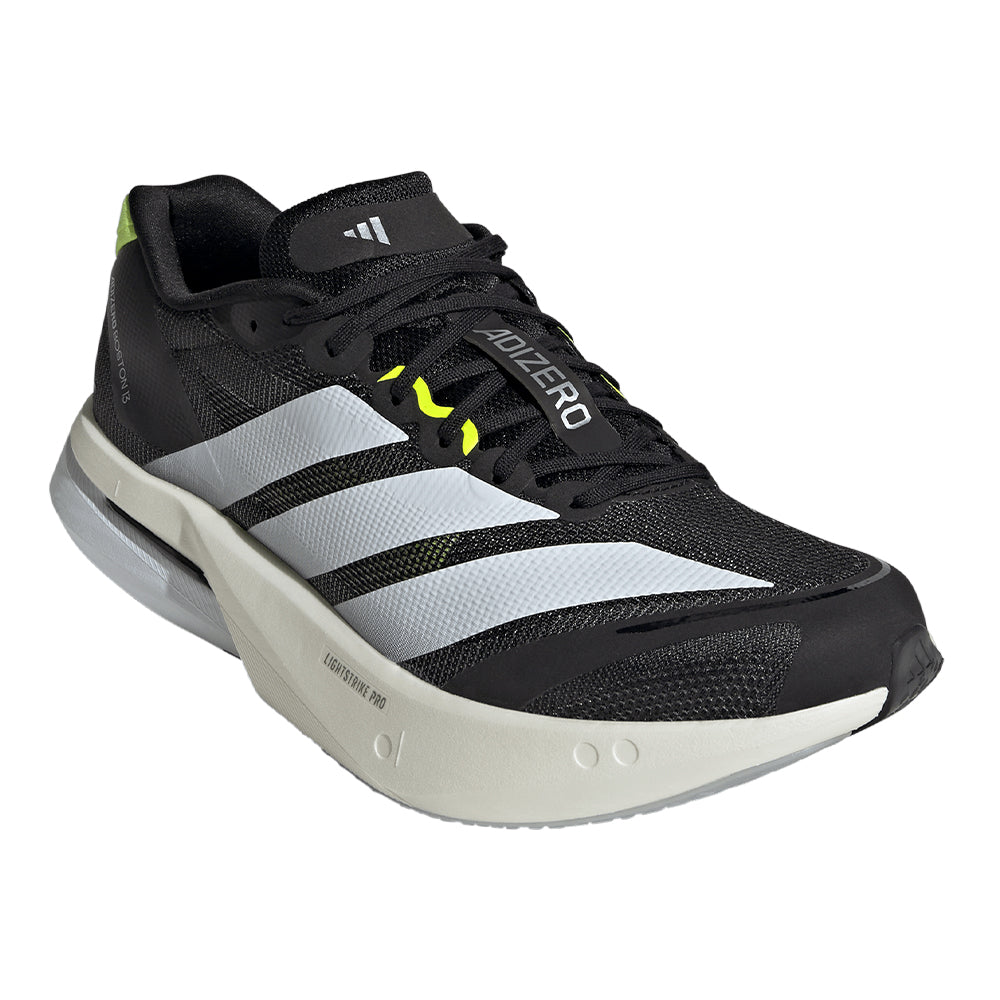 Adidas Men's Adizero Boston 13 - BlackToe Running#colour_core-black-cloud-white-solar-yellow
