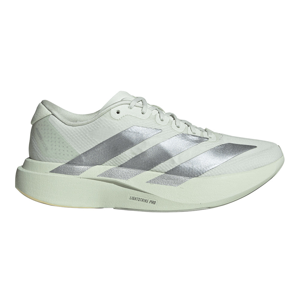 Adidas Women's Adizero Evo SL Woven - BlackToe Running#colour_crystal-jade-tech-grey-metallic-wonder-silver