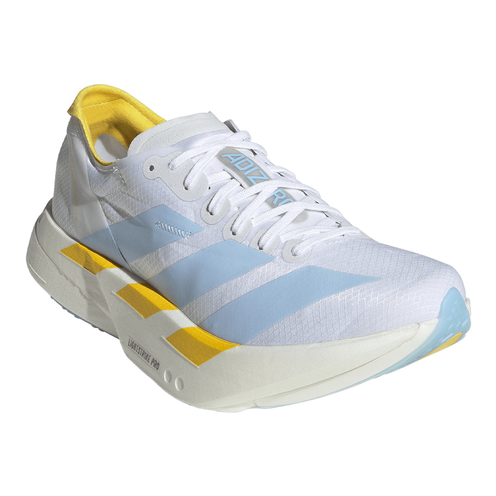 Adidas Women's Adizero Adios Pro 4 - BlackToe Running#colour_white-blue-yellow