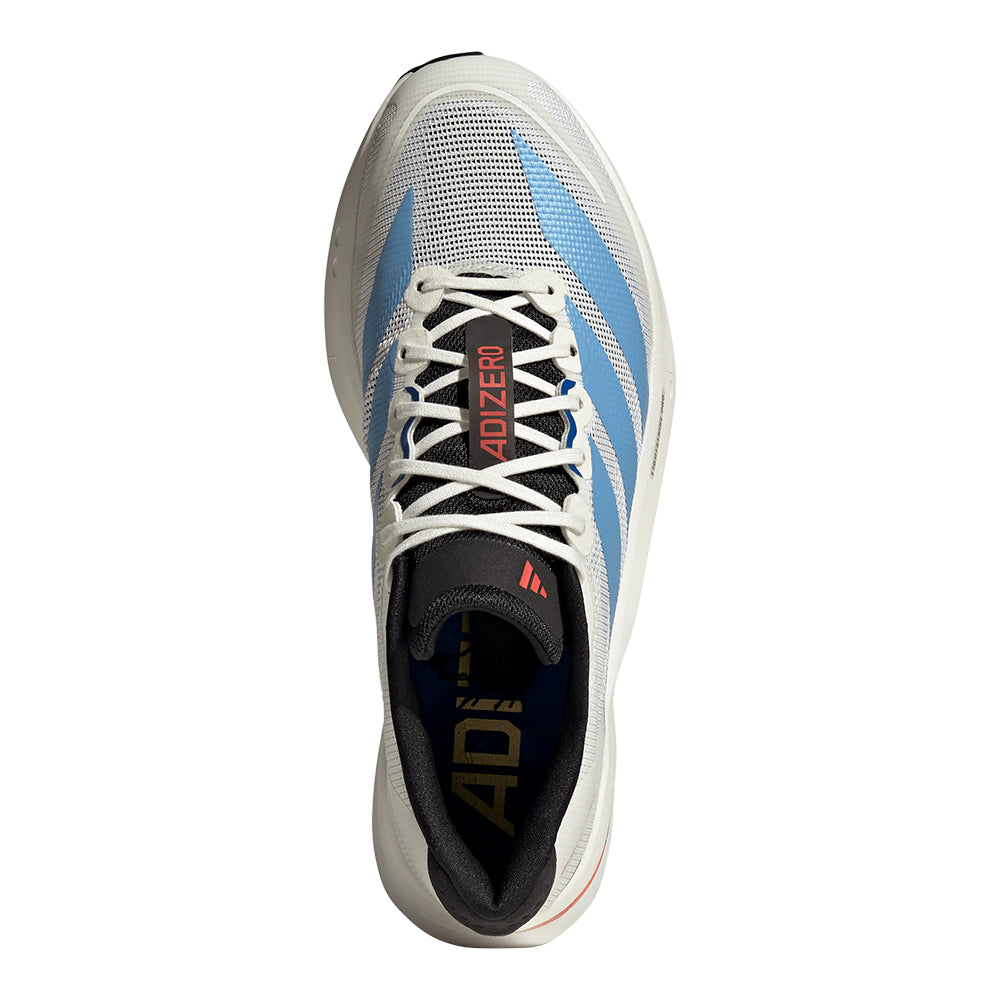 Adidas Men's Adizero Boston 13 - BlackToe Running#colour_off-white-light-blue-gold-metallic