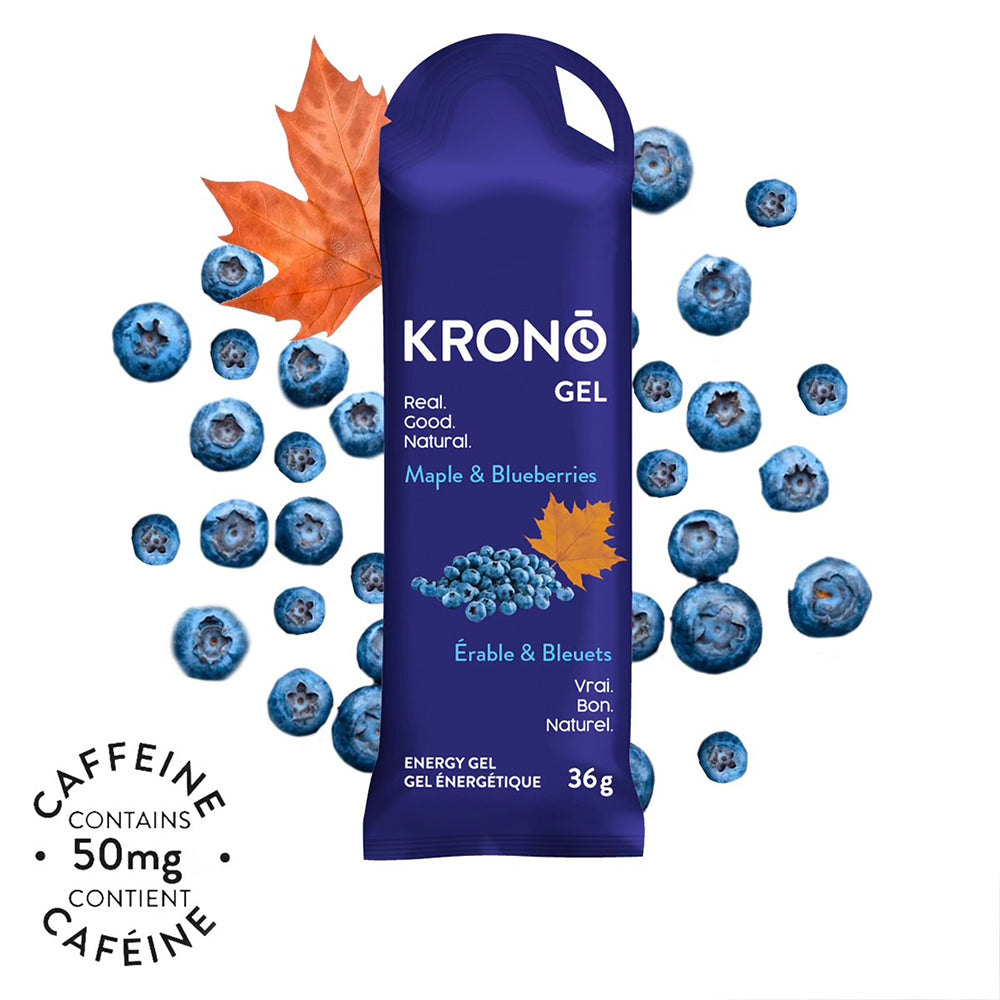 Krono Nutrition Energy Cafeine Gels - BlackToe Running#flavour_maple-blueberries-50mg