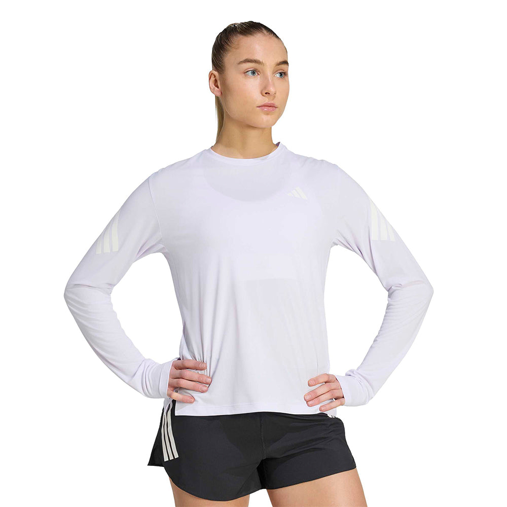 Adidas Women's Adi365 Running Climacool Iconic Long Sleeve - BlackToe Running#colour_frozen-purple-white