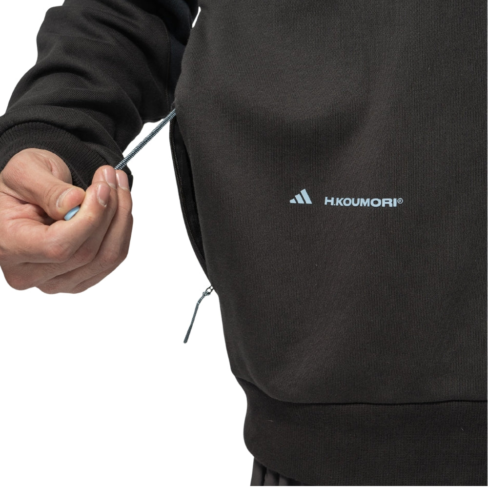 Adidas Running X Hermanos Koumori Crewneck - BlackToe Running#colour_night-brown-night-grey
