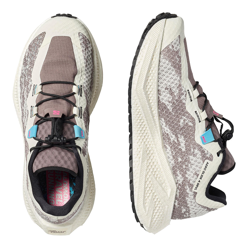 Salomon Women's Aero Glide 4 Gravel - BlackToe Running#colour_vanilla-ice-black-iron