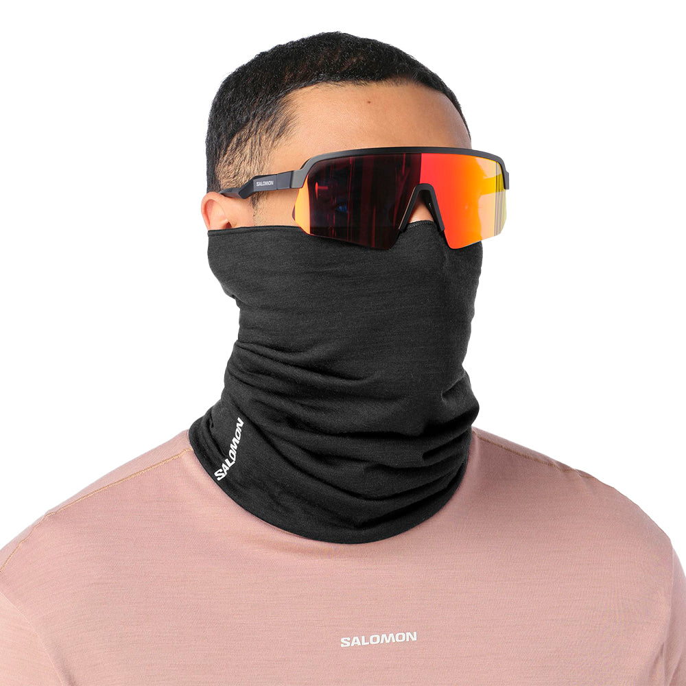 Salomon Merino Neck Gaiter - BlackToe Running#colour_black