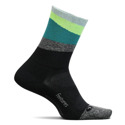Feetures Elite Light Cushion Mini Crew Sock - BlackToe Running#colour_ascent-green