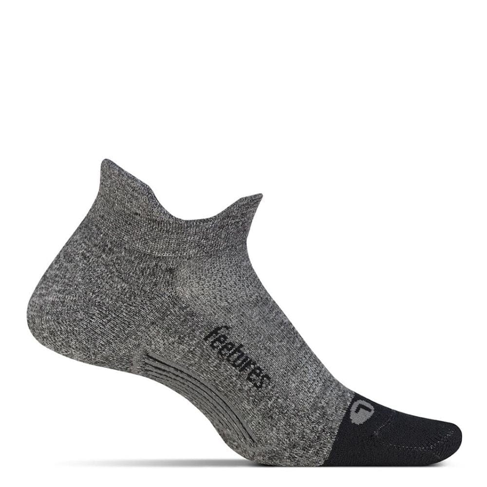 Feetures Elite Ultralight Cushion No-Show Tab Socks - BlackToe Running#colour_gray