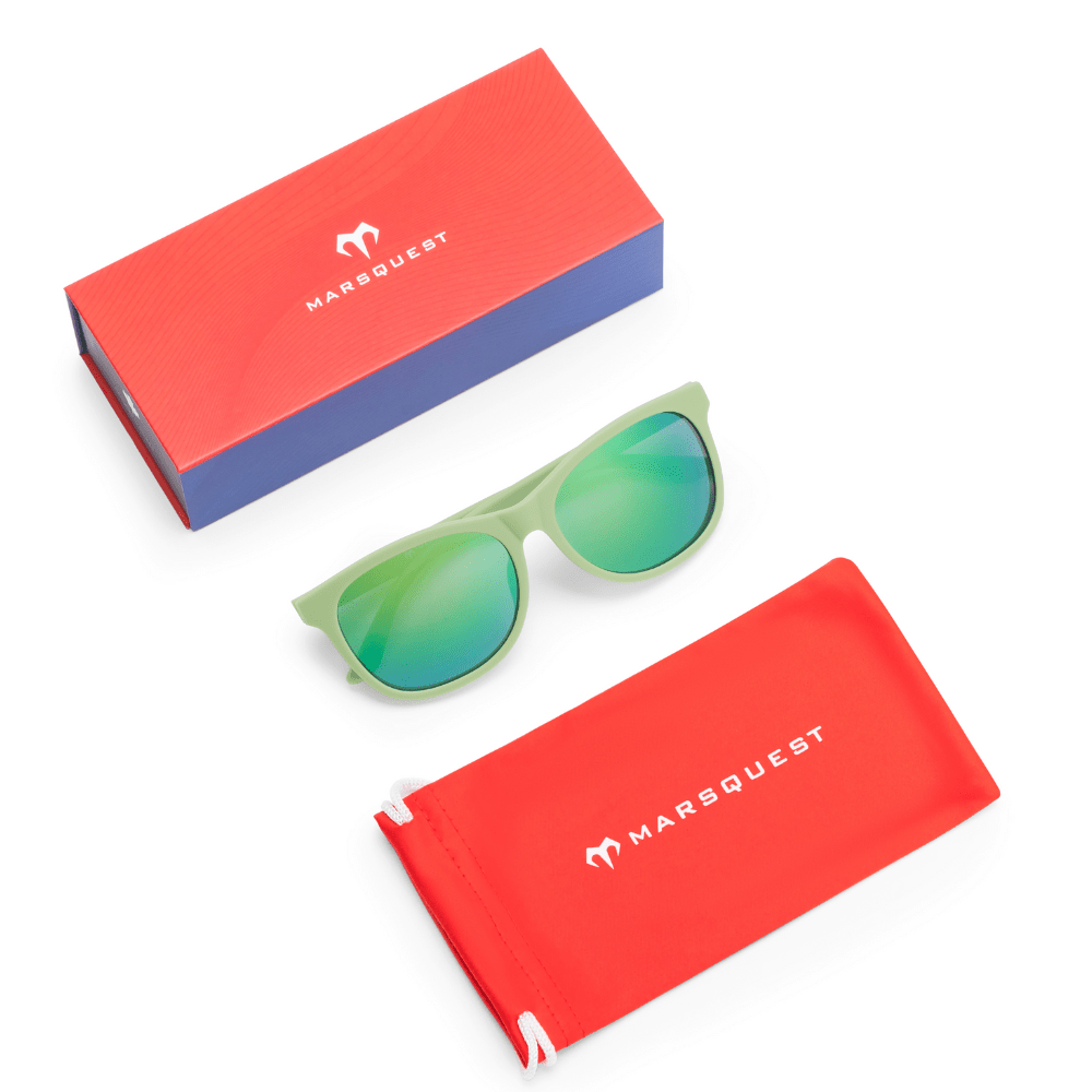 Marsquest Momentum Sunglasses - Light Green & Neon Green - BlackToe Running