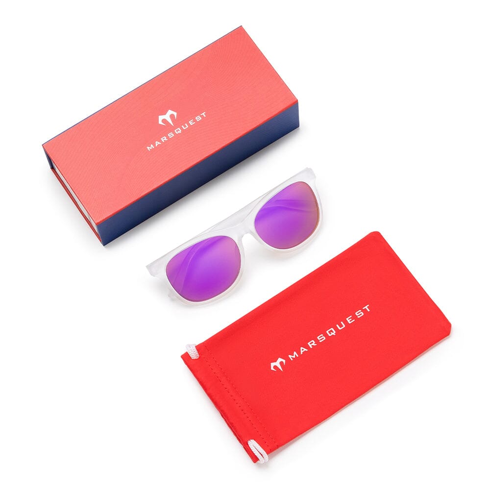 Marsquest Momentum Sunglasses - Iced Crystal & Neon Purple Sunglasses - BlackToe Running - 
