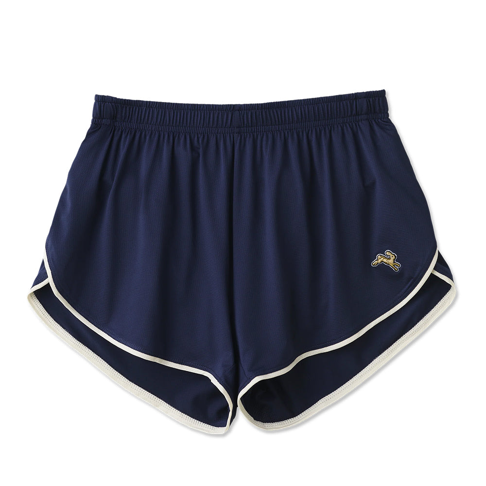 Tracksmith Men's Twilight Split Shorts Men's Bottoms - BlackToe Running#colour_navy-ivory