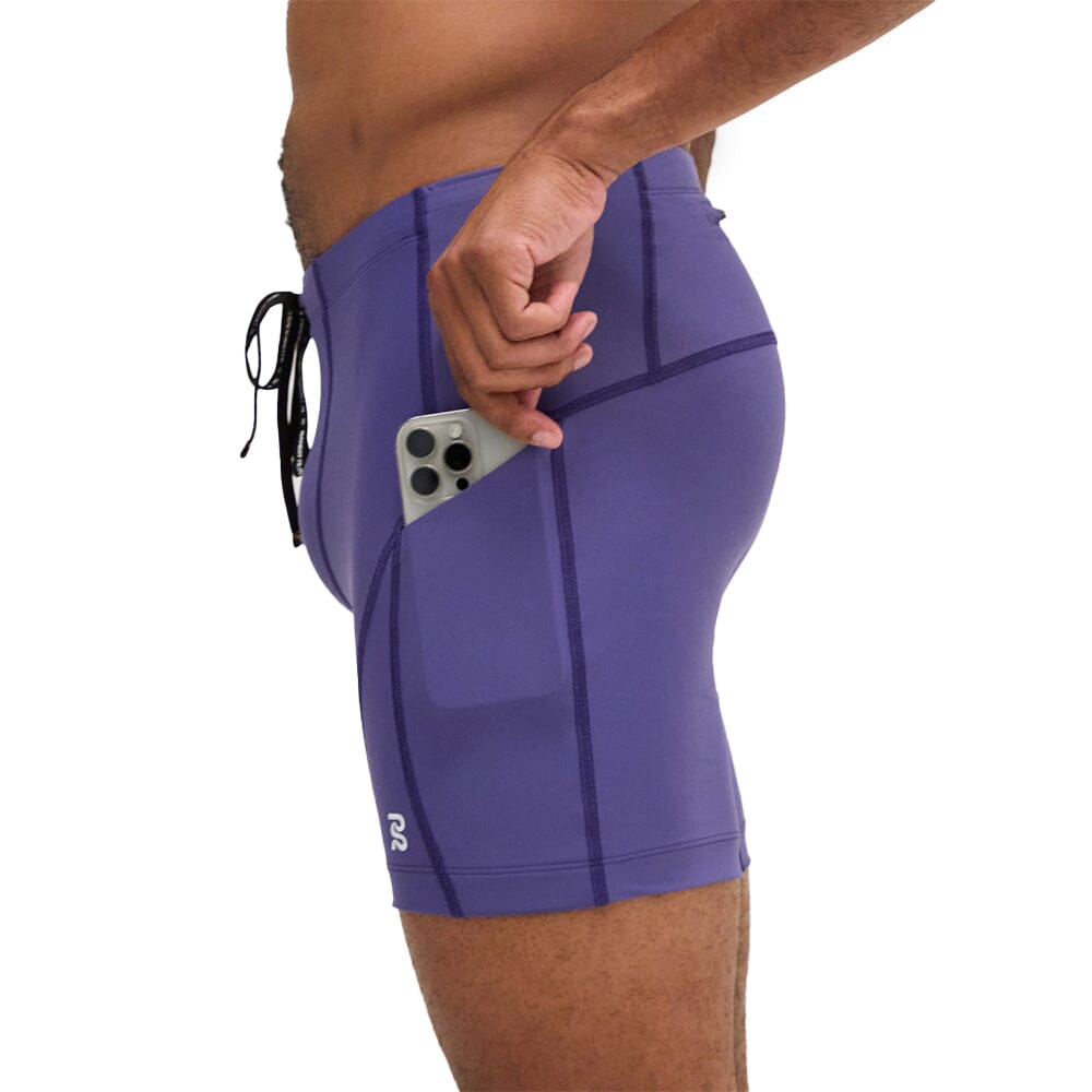 Bandit Running Men's Superbeam Next Gen 7 Pocket Quarter Tights - BlackToe Running#colour_purple-dusk