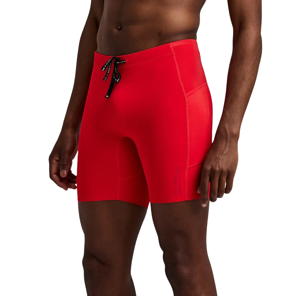 Bandit Running Men's Vanisher™ Quarter Tights - BlackToe Running#colour_poppy