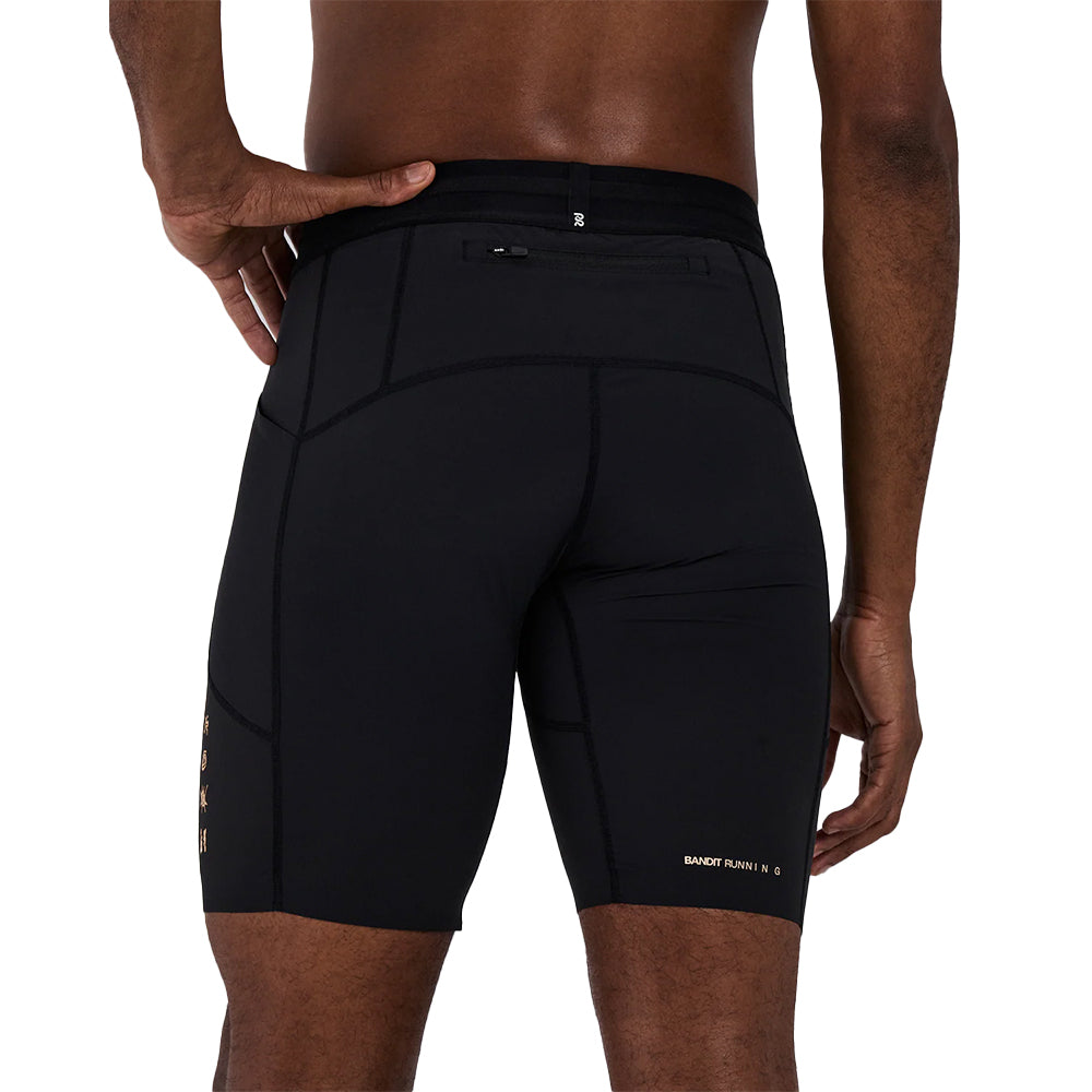 Bandit Running Men's SoLite 5 Pocket Half Tights - BlackToe Running#colour_black