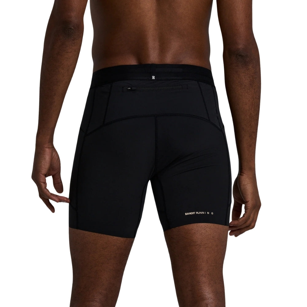 Bandit Running Men's SoLite 5 Pocket Quarter Tights - BlackToe Running#colour_black