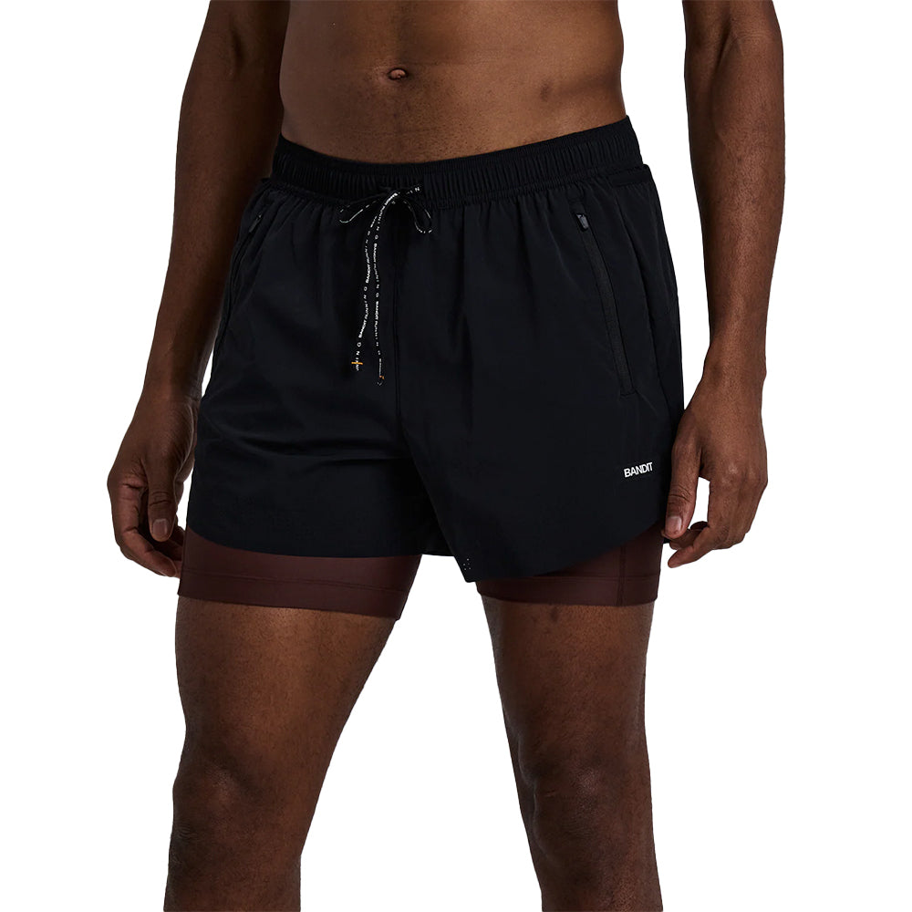 Bandit Running Men's Vento Next Gen 2-In-1 Run Short - BlackToe Running#colour_black-cacao