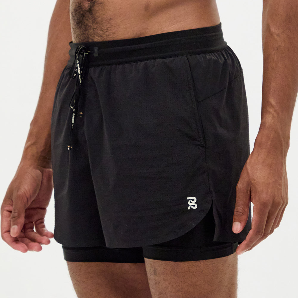 Bandit Running Men's Vento™ 4" 2-in-1 Short - BlackToe Running#colour_black