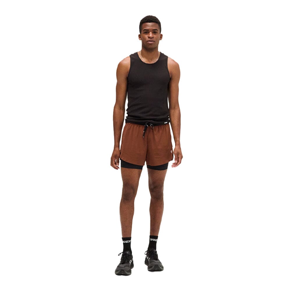 Bandit Running Men's Vento™ 4" 2-in-1 Short - BlackToe Running#colour_coffee-bean