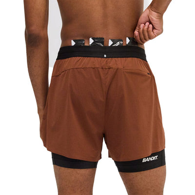 Bandit Running Men's Vento™ 4" 2-in-1 Short - BlackToe Running#colour_coffee-bean