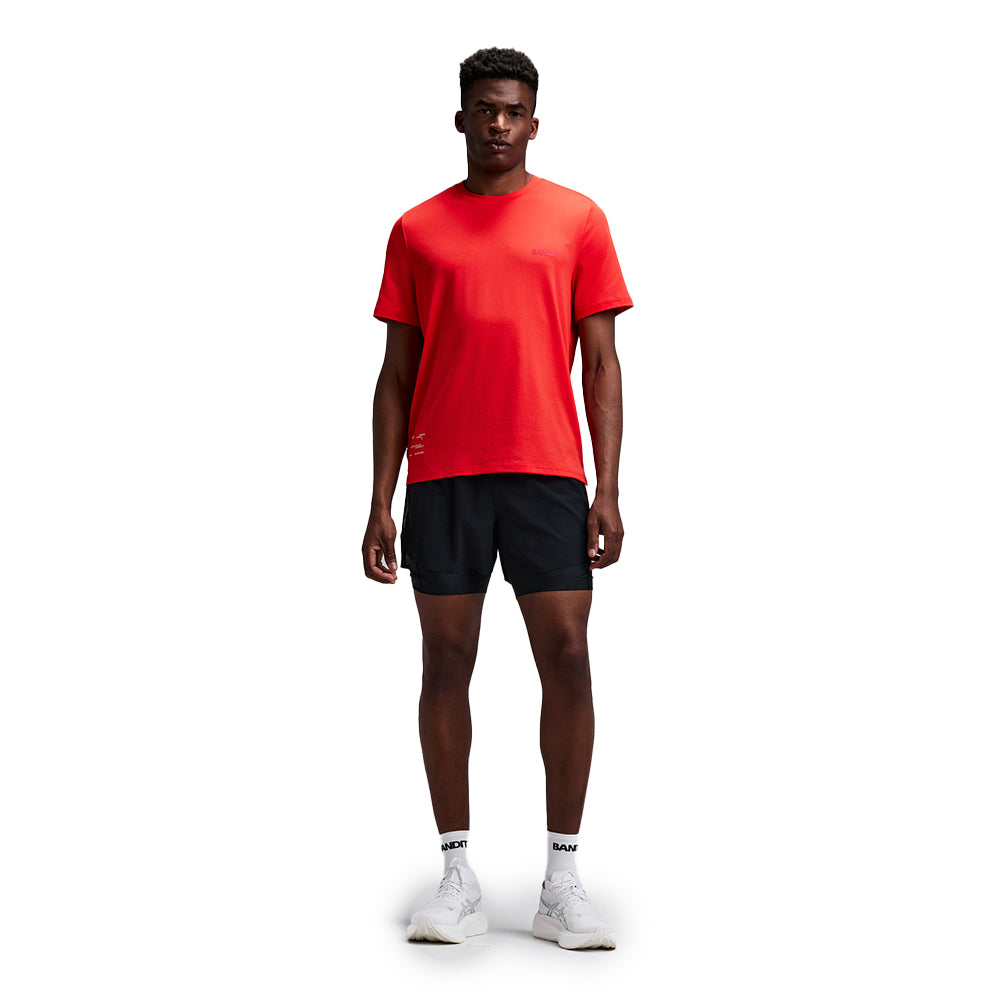 Bandit Running Men's CoolGrid™ 2-in-1 Run Short - BlackToe Running#colour_black