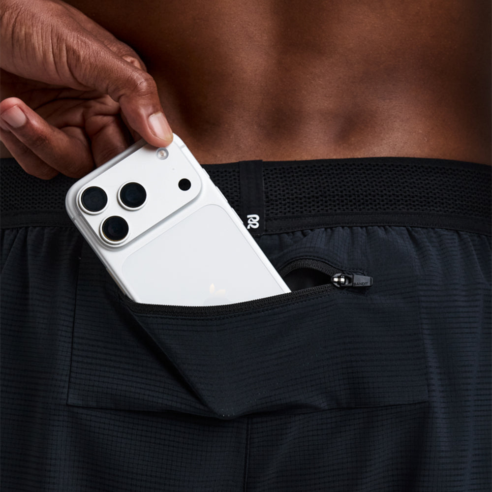 Bandit Running Men's CoolGrid™ 2-in-1 Run Short - BlackToe Running#colour_black