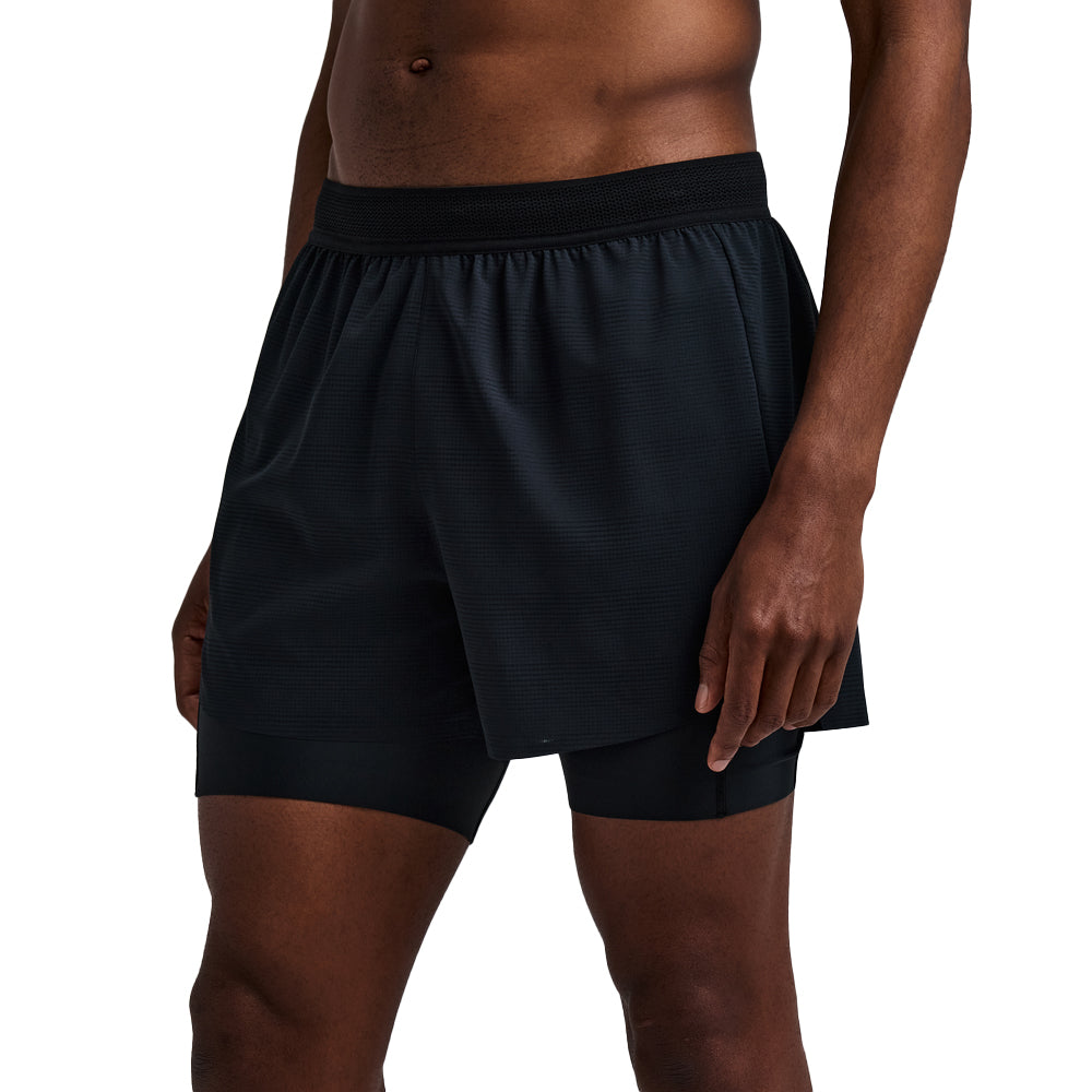 Bandit Running Men's CoolGrid™ 2-in-1 Run Short - BlackToe Running#colour_black