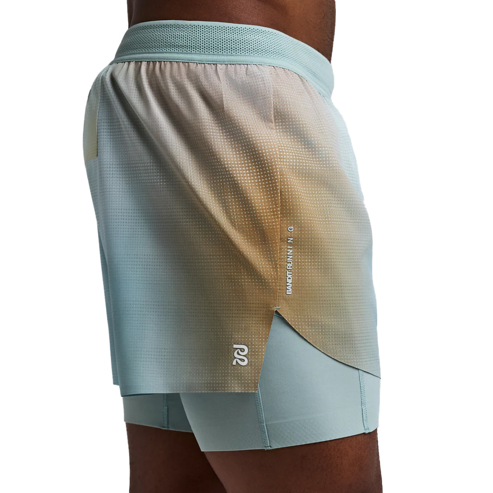Bandit Running Men's CoolGrid™ 2-in-1 Run Short - BlackToe Running#colour_lagoon-multi