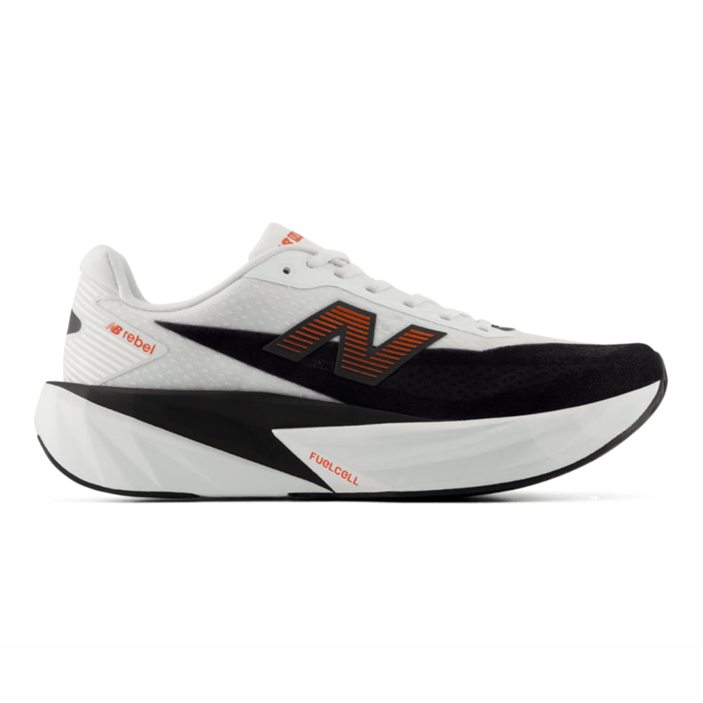 New Balance Men's FuelCell Rebel v5 - Black Toe Running#colour_white-neo-flame