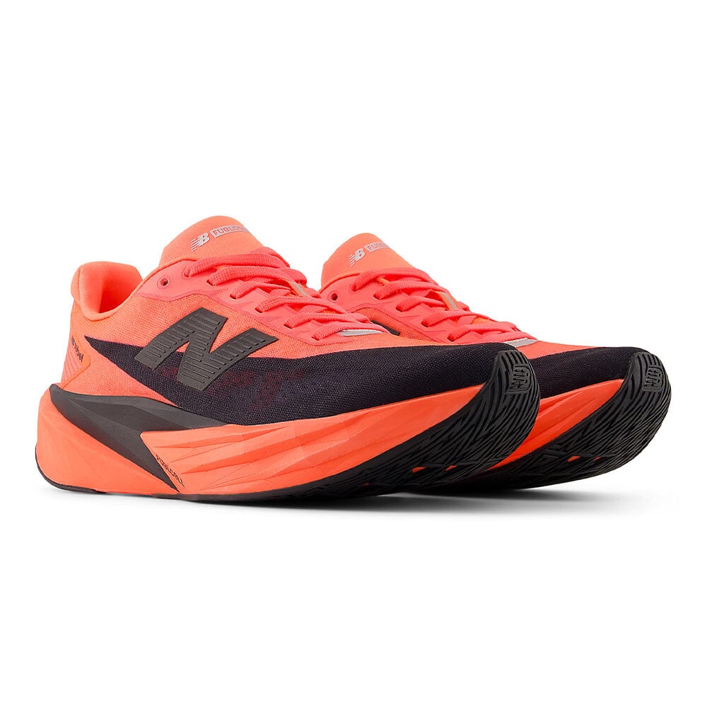 New Balance Men's FuelCell Rebel v5 - Black Toe Running#colour_urgent-red-black-silver-metallic