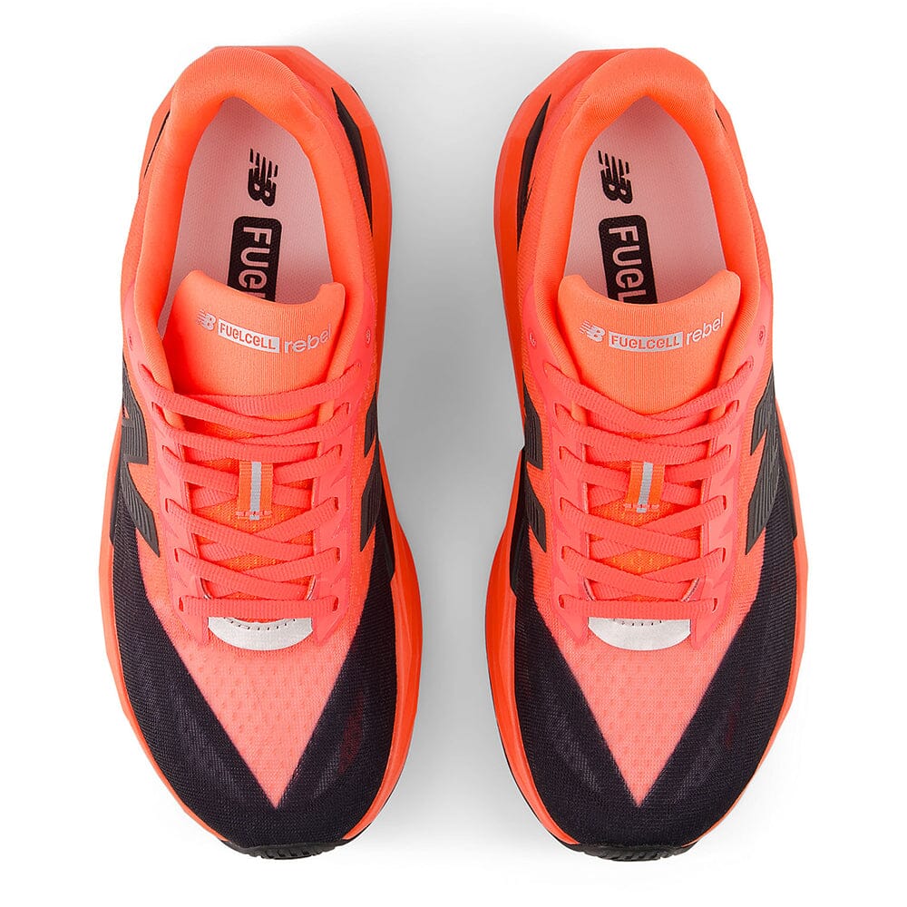 New Balance Men's FuelCell Rebel v5 - Black Toe Running#colour_urgent-red-black-silver-metallic