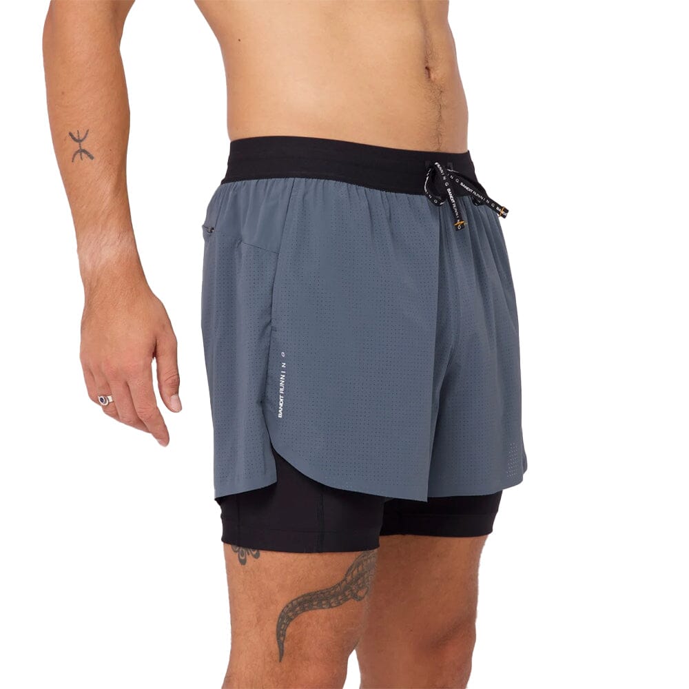 Bandit Running Men's Vento™ 4" 2-in-1 Short - BlackToe Running#colour_storm-grey