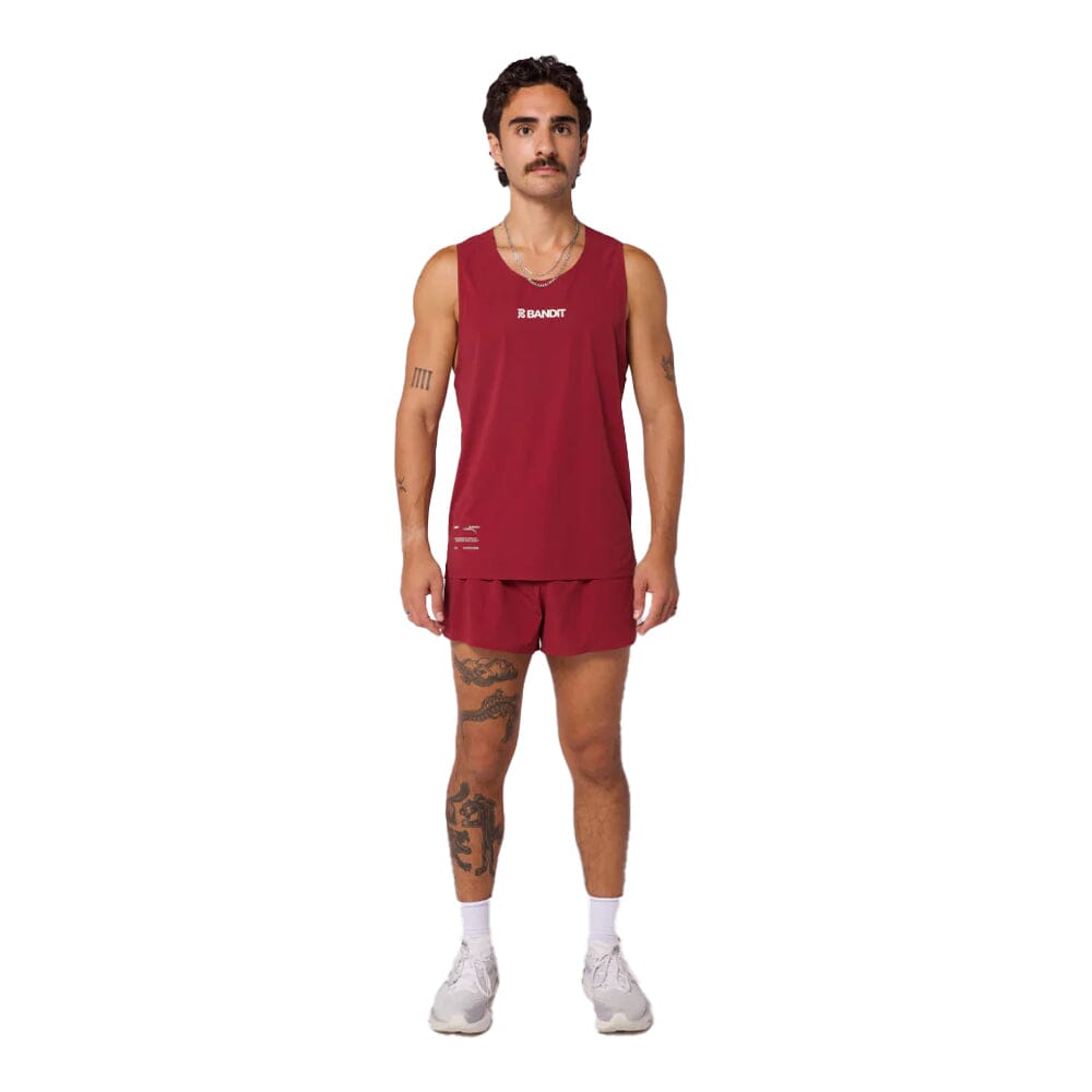 Bandit Running Men's VENTO™ Performance Singlet - BlackToe Running#colour_cherry-currant