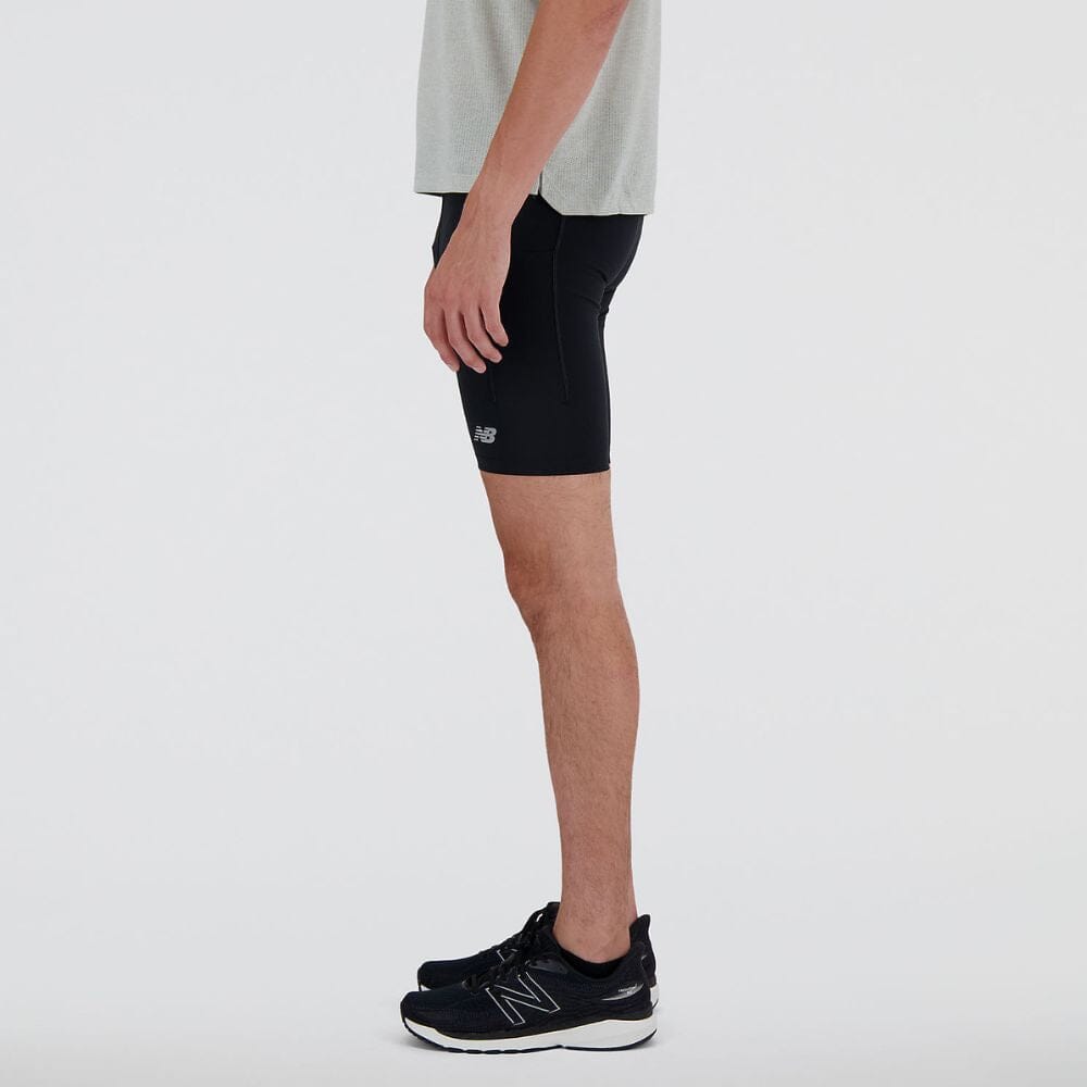 New Balance Men's Sleek Pocket Half Tight 9" Men's Shorts - BlackToe Running#colour_black