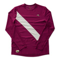 Tracksmith Men's Van Cortlandt Long Sleeve Men's Tops - BlackToe Running#colour_raspberry-ivory