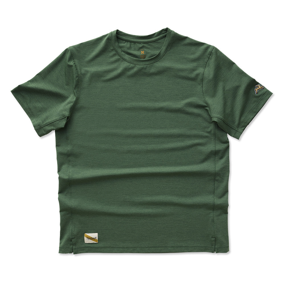 Tracksmith Men's Session Tee Men's Tops - BlackToe Running#colour_emerald