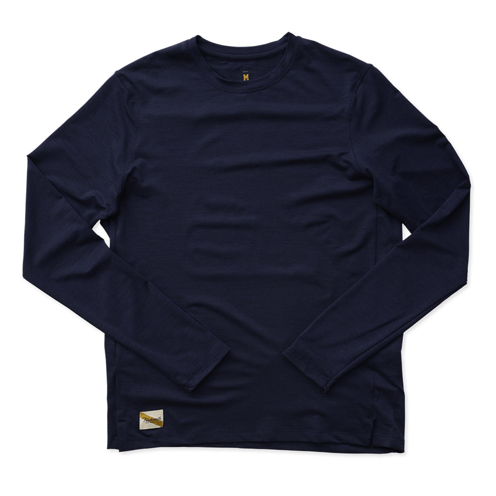 Tracksmith Men's Session Long Sleeve - BlackToe Running#colour_navy