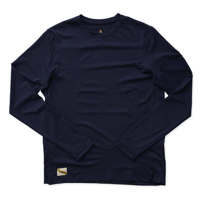 Tracksmith Men's Session Long Sleeve - BlackToe Running#colour_navy