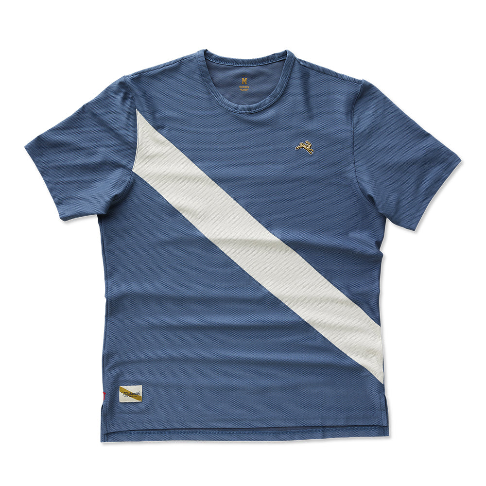 Tracksmith Men's Van Cortlandt Tee Men's Tops - BlackToe Running#colour_bering-sea-ivory