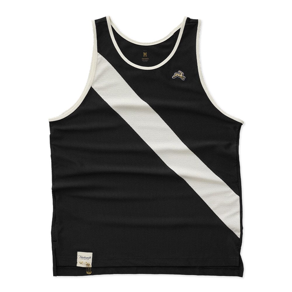 Tracksmith Men's Van Cortlandt Singlet - BlackToe Running#colour_black-ivory