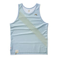 Tracksmith Men's Van Cortlandt Singlet - BlackToe Running#colour_dusty-blue-print-jadeite