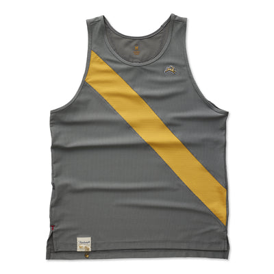 Tracksmith Men's Van Cortlandt Singlet - BlackToe Running#colour_sedona-sage-honey-gold