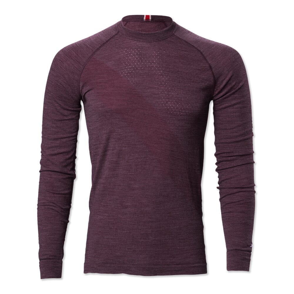 Tracksmith Men's Brighton Base Layer Men's Tops - BlackToe Running#colour_winetasting