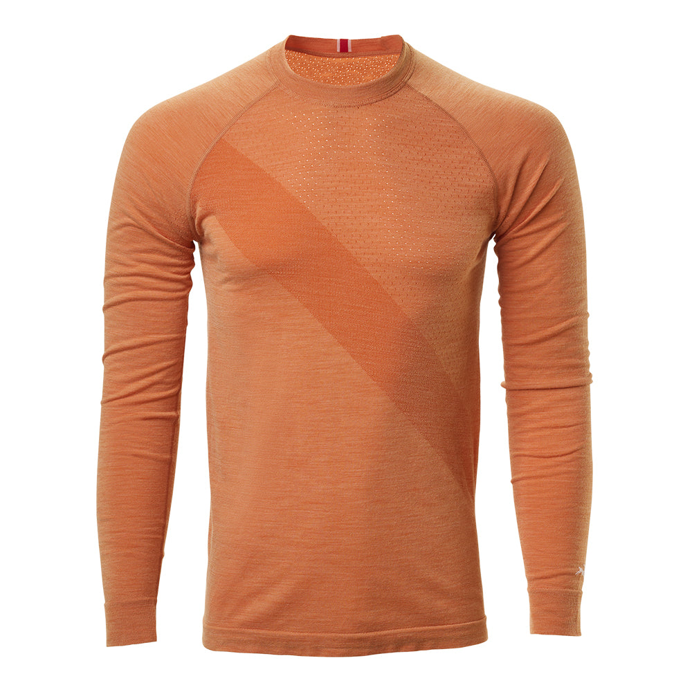 Tracksmith Men's Brighton Base Layer Men's Tops - BlackToe Running#colour_coral-gold