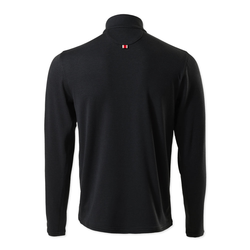 Tracksmith Men's Session Quarter Zip - BlackToe Running#colour_black