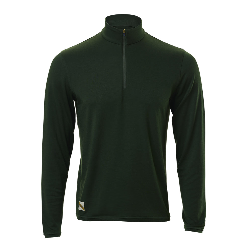 Tracksmith Men's Session Quarter Zip - BlackToe Running#colour_forest