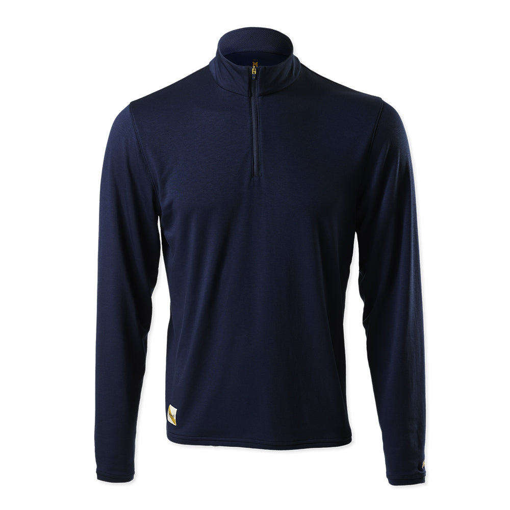 Tracksmith Men's Session Quarter Zip - BlackToe Running#colour_navy