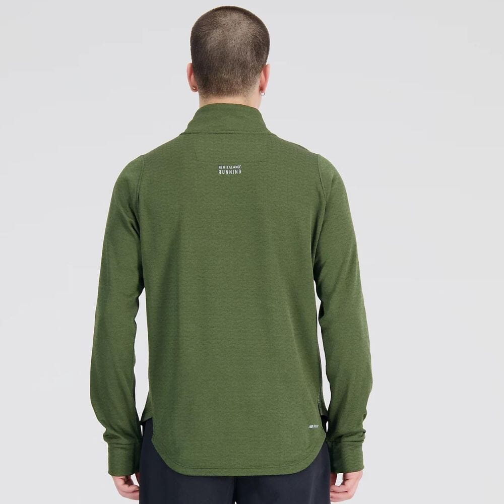 New Balance Men's Heat Grid Half Zip - BlackToe Running#colour_kombu-heather